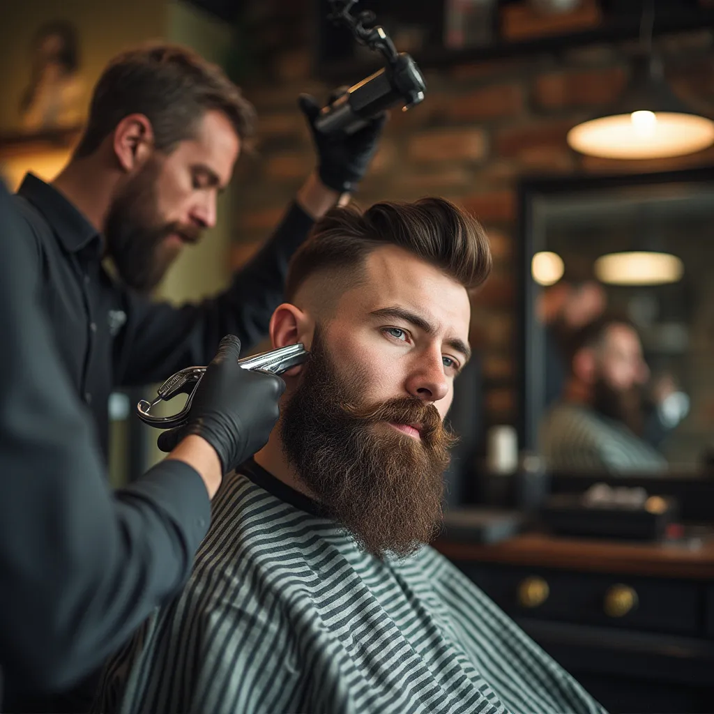 Barbero técnico Alejandro Rivas planificando corte
